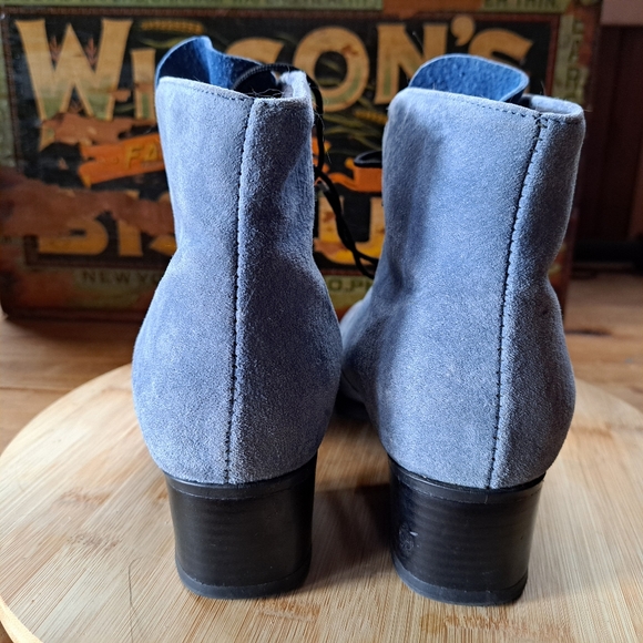 Vintage Ankle Boots, Women Size 7.5, Blue Suede Shoes, Regency, Regence, 1980s - Picture 5 of 10